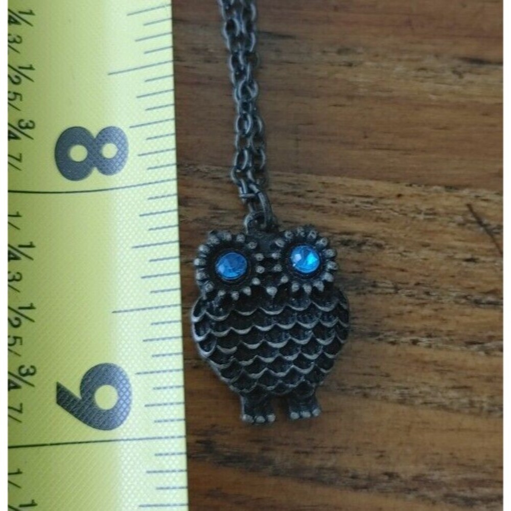 Country Cottage Boho Core BRIGHT BLUE EYED Owl Necklace Jewelry #5 - Picture 5 of 6
